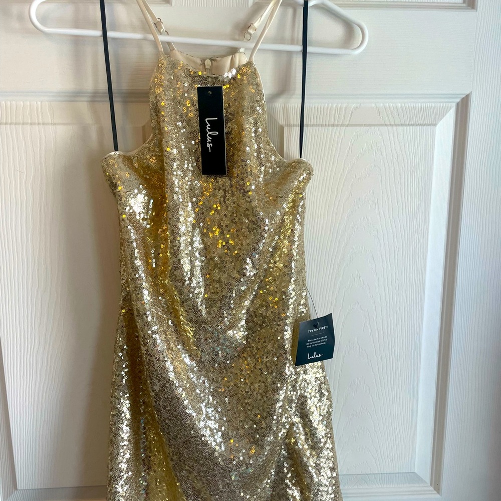 Gold party dress